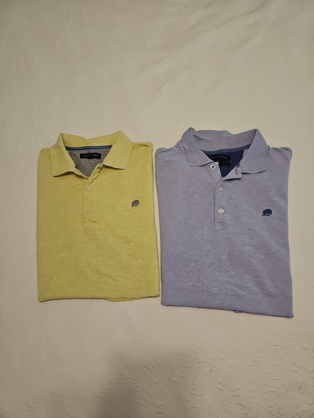 Banana Republic Yellow & Light Purple Polo Pair Size L Lot
